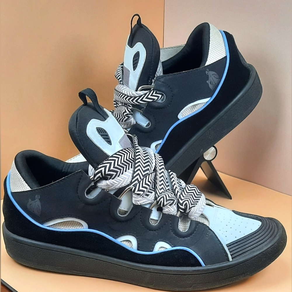 - Lanvin Curb Sneakers 'Black Light Blue